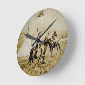 FlachkopfUreinwohner-Vintage gebürtiger Runde Wanduhr (Winkel)