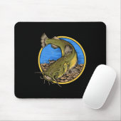 Flachkopfwels-Angeln  Mousepad (Mit Mouse)