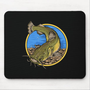 Flachkopfwels-Angeln Mousepad