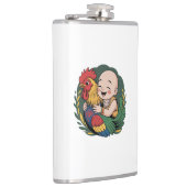 Flachmann mit Vinylhülle | Chloe Baby hugs the Roo (Rechts)