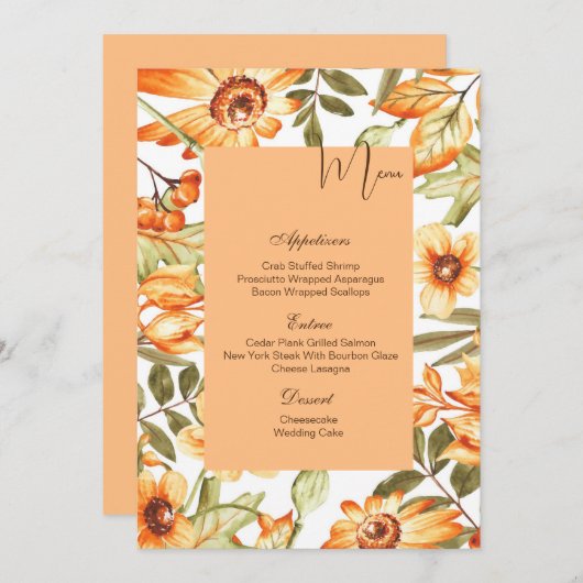 Flachmenü Karte Herbst (Vorne/Hinten)