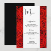 Flachmenü-Rote Rosen Menükarte (Vorne/Hinten)