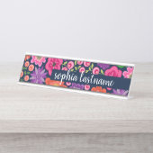 Flachmuster Handgeschriebene Unterschrift - Marine Schreibtischnamensplakette (Vorderseite )