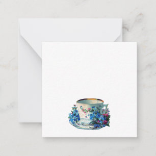 FLACHNOTECARD : VINTAGES TEACUP MITTEILUNGSKARTE
