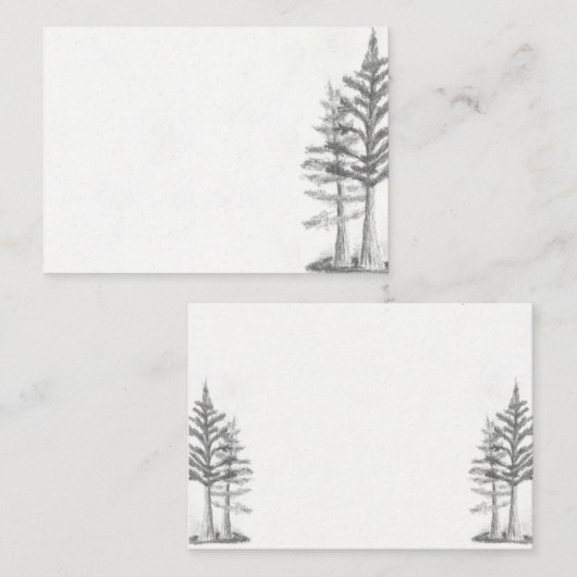 Flachnotierkarte, Bäume Mitteilungskarte (Vorne/Hinten)