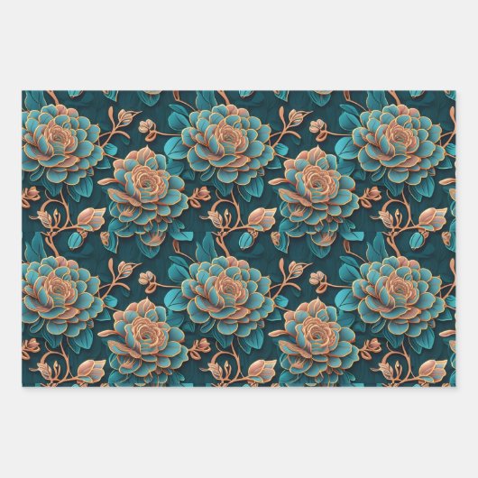 Flachpapier für Aquamarines Wrapping, Flachblatt,  Geschenkpapier Set (Vorderseite 3)