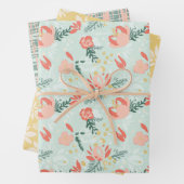 Flachpapier für festes Blumenumschlag, Set 3 Geschenkpapier Set (Beispiel)