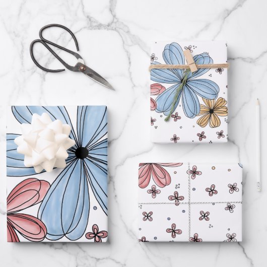 Flachpapier für geschwungene Petalen mit einem Set Geschenkpapier Set (Vorderseite)