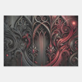 Flachpapier für Gothic Wrapping - Set von 3 Geschenkpapier Set (Vorderseite 3)