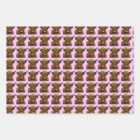 Flachpapier für Kuhwapier mit einem Set von 3 Geschenkpapier Set (Vorderseite 3)