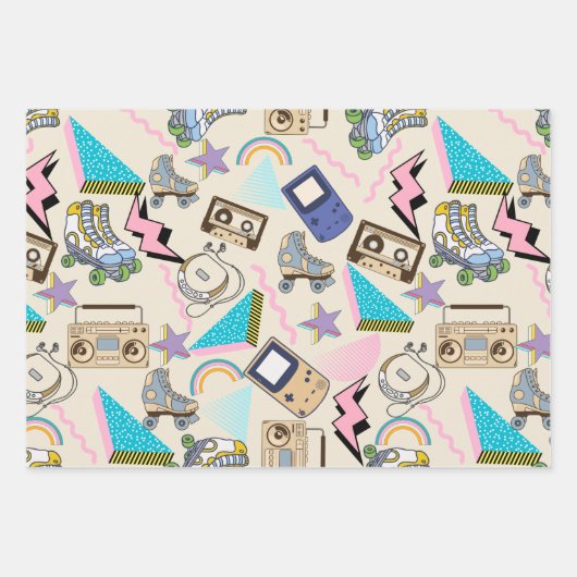 Flachpapier für mehrfarbiges Wrapping, Set 3 Geschenkpapier Set (Vorderseite 2)