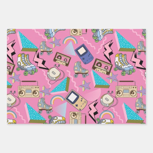 Flachpapier für mehrfarbiges Wrapping, Set 3 Geschenkpapier Set (Vorderseite)