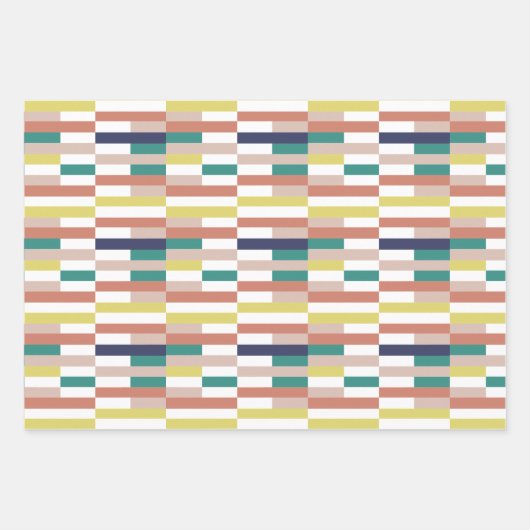 Flachpapier für mehrfarbiges Wrapping, Set 3 Geschenkpapier Set (Vorderseite)