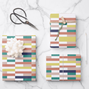 Flachpapier für mehrfarbiges Wrapping, Set 3 Geschenkpapier Set