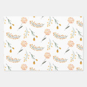 Flachpapier für orange Flor Wrapping Set 3 Geschenkpapier Set (Vorderseite)