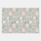 Flachpapier für Regal-Flor-Wrapping-Papier Set 3 Geschenkpapier Set (Vorderseite)