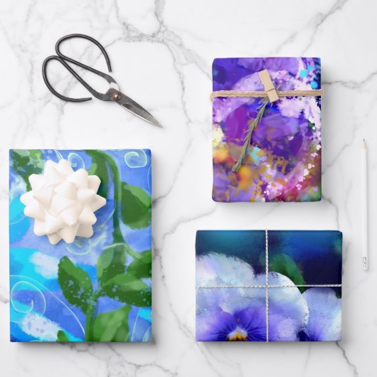 Flachpapier für Varieté-Wrapping-Papier Set 3 Geschenkpapier Set (Vorderseite)