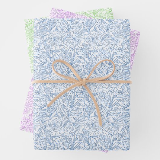 Flachpapier mit 3 Sets Geschenkpapier Set (Beispiel)