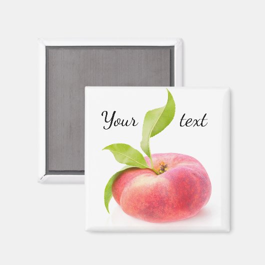 Flachpfirsich Magnet (Vorderseite/Rückseite)