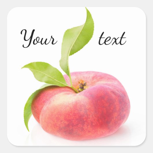 Flachpfirsich Quadratischer Aufkleber (Vorderseite)