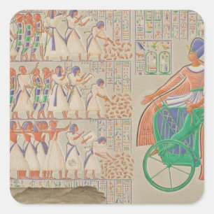 Flachrelief bei Medynet-Abou, Palast der Könige a Quadratischer Aufkleber