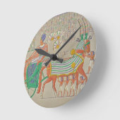 Flachrelief bei Medynet-Abou, Palast der Könige an Runde Wanduhr (Winkel)