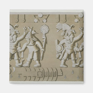 Flachrelief der alten aztekischen Krieger, vom Sto Magnet