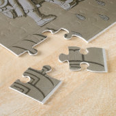 Flachrelief der alten aztekischen Krieger, vom Sto Puzzle (Seite)