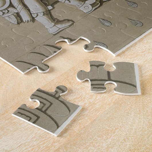 Flachrelief der alten aztekischen Krieger, vom Sto Puzzle (Seite)