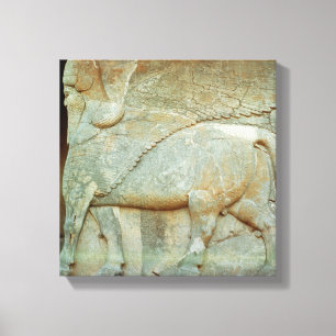 Flachrelief eines anthropomorphen Stiers Leinwanddruck