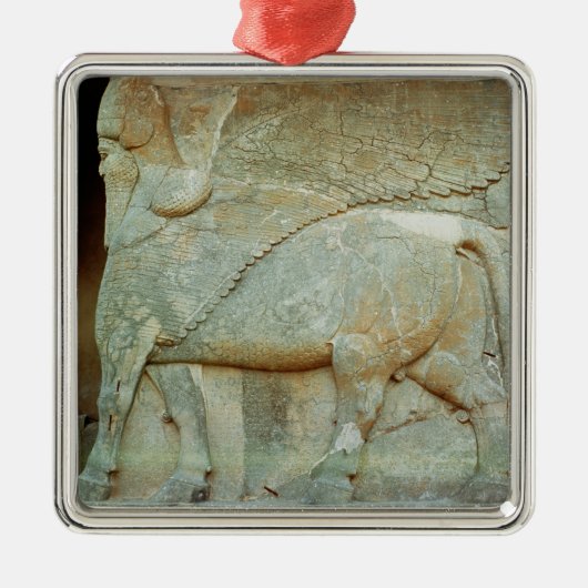 Flachrelief eines anthropomorphen Stiers Silbernes Ornament (Vorne)
