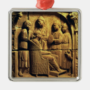 Flachrelief eines Friseurs, römisch Ornament Aus Metall