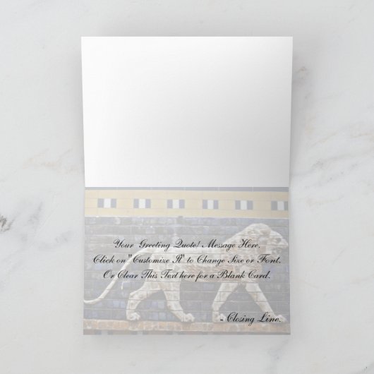 Flachrelief, Ishtar Löwe-Tor - Istanbul Karte (Innenseite)