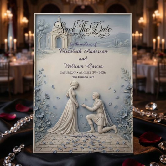 Flachrelief neoklassizistische Kapellenromanze Save The Date