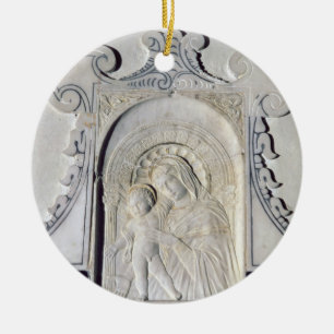 Flachrelief von Madonna und von Kind (Marmor) Keramikornament