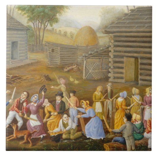 Flachs, der Biene, 1885 (Öl, schwingt auf dem Fliese (Vorderseite)