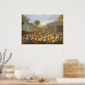 Flachs-Stachelbiene, 1885 (Öl auf Bettticking) Poster (Küche)