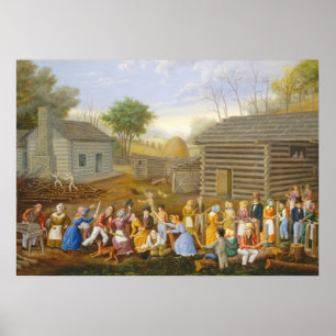 Flachs-Stachelbiene, 1885 (Öl auf Bettticking) Poster