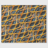 Flachs-Webart-Korb von Aotearoa Neuseeland Blau Geschenkpapier (Flach)