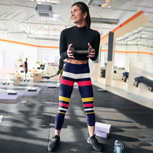 Flachstreifen Capri Leggings