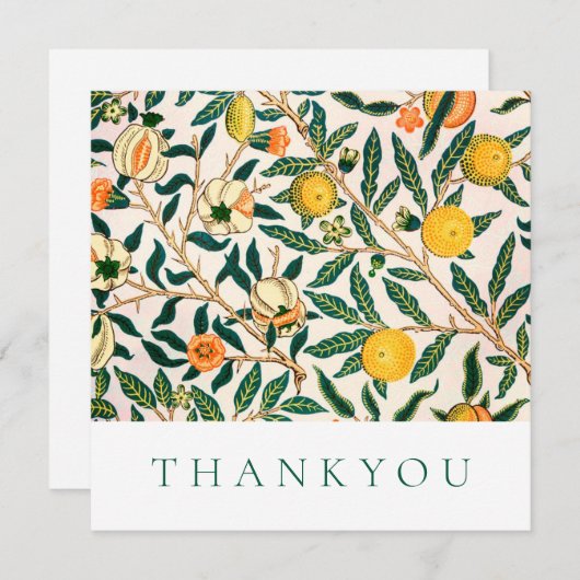 FLACHTHANKYOU KARTE : WILLIAM MORRIS : POMEGRANATE (Vorne/Hinten)