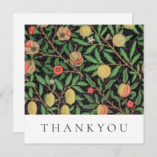 FLACHTHANKYOU KARTE : WILLIAM MORRIS : POMEGRANATE (Vorne/Hinten)