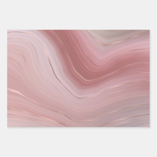 Flachwaschpapier 3 wirbelnde Rose Geschenkpapier Set (Vorderseite 3)