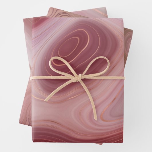 Flachwaschpapier 3 wirbelnde Rose Geschenkpapier Set (Beispiel)