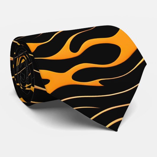 Flachwellen Gelbes monochromatisches Muster Krawatte (Gerollt)