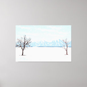 Flachwinterlandschaft Leinwanddruck