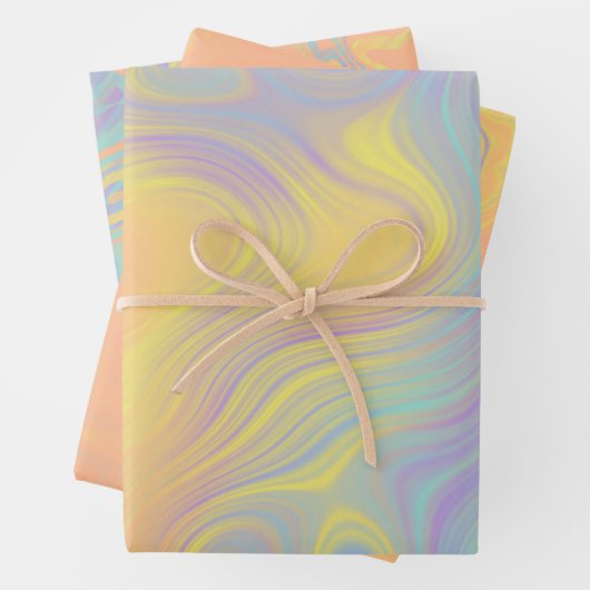 Flachwrapping Paper Set Swirled Peach Daffodin Geschenkpapier Set (Beispiel)