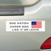 FLAG2, EINE NATION, UNTER GOTT, WIE IHM ODER AUTOAUFKLEBER (Auf Auto)