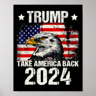 Flag 2024: Amerika zurück Frauen Trump 2024 Poster