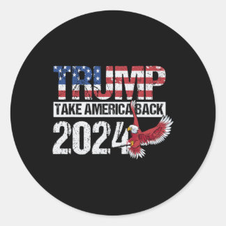 Flag 2024: Amerika zurück Männer Frauen - Trump 20 Runder Aufkleber
